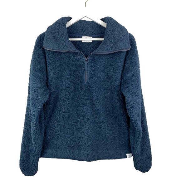 Craghoppers Sweater Womens Medium 8 Blue Fleece Fuzzy 1/4 Zip Pullover - Picture 1 of 11